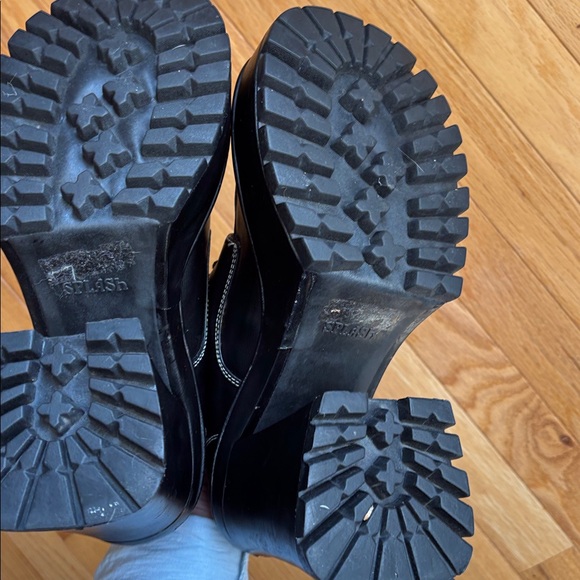 Vintage Y2K Black lace up Oxfords  Platform Chunky heel Grunge whimigoth SZ 9 - Picture 8 of 11